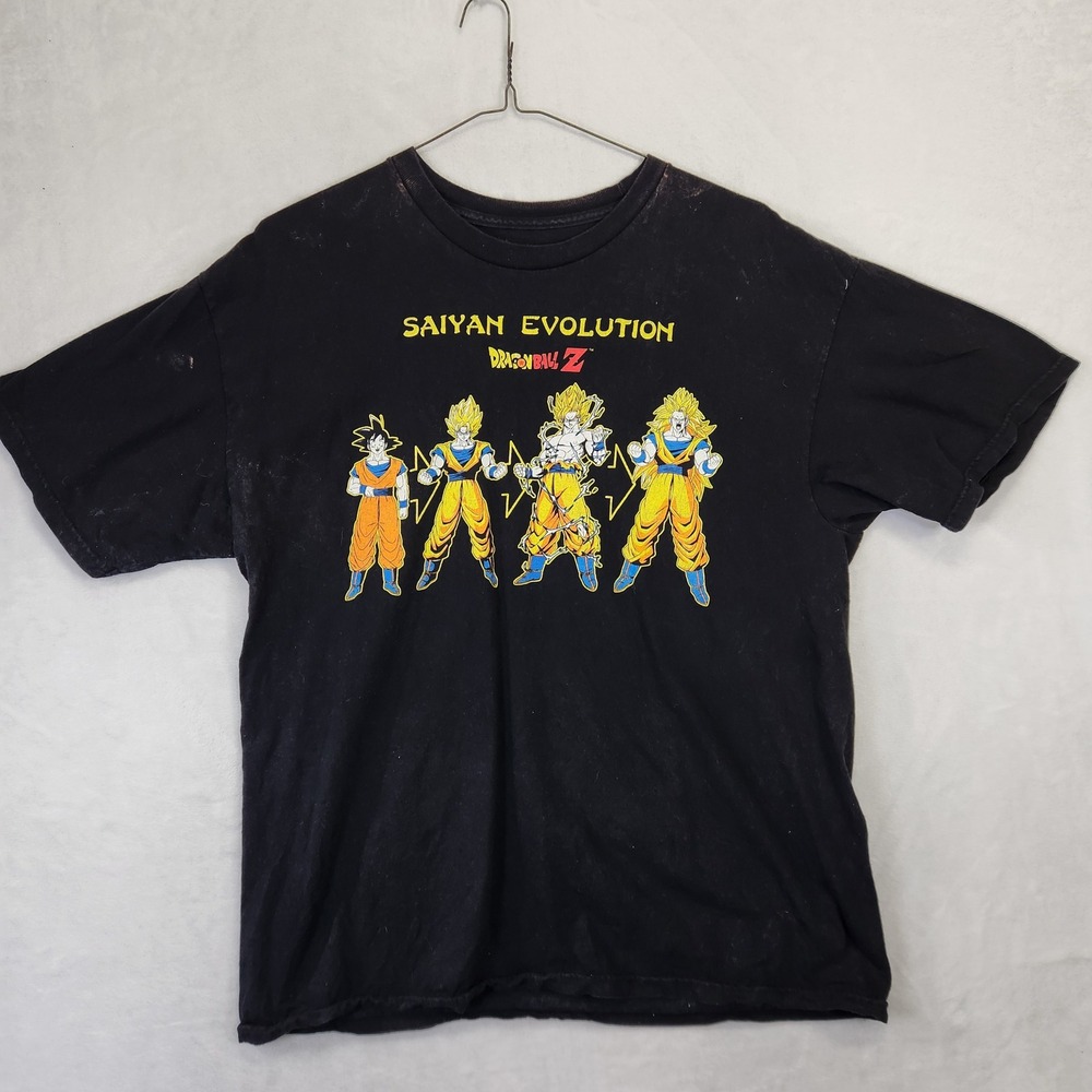 Dragon Ball Z Saiyan Evolution Goku Graphic T-Shirt Black XL Ripple Junction